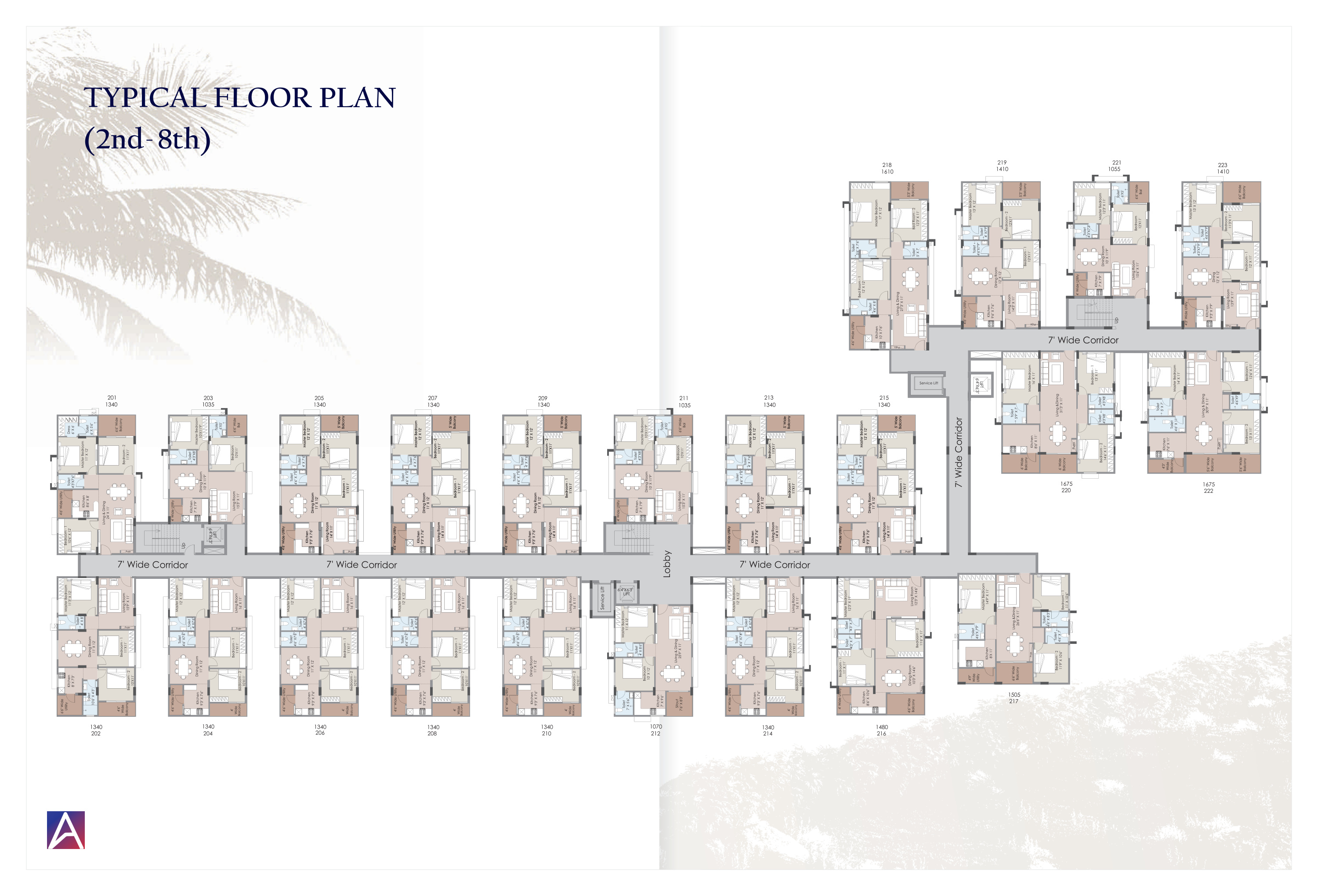 Typical floor plan 2nd to 8th — Arya Sikharam