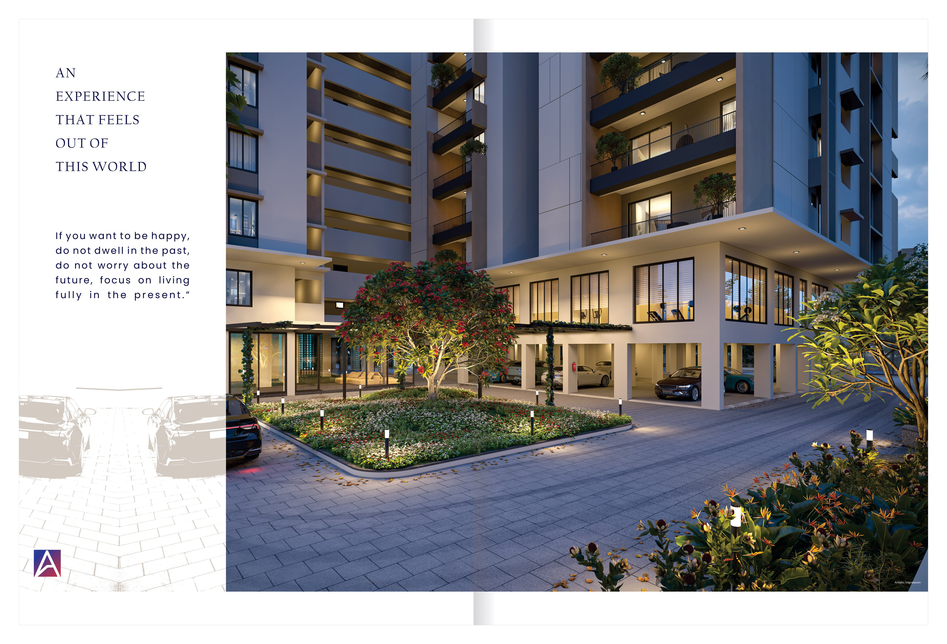 Arya Sikharam — courtyard night render