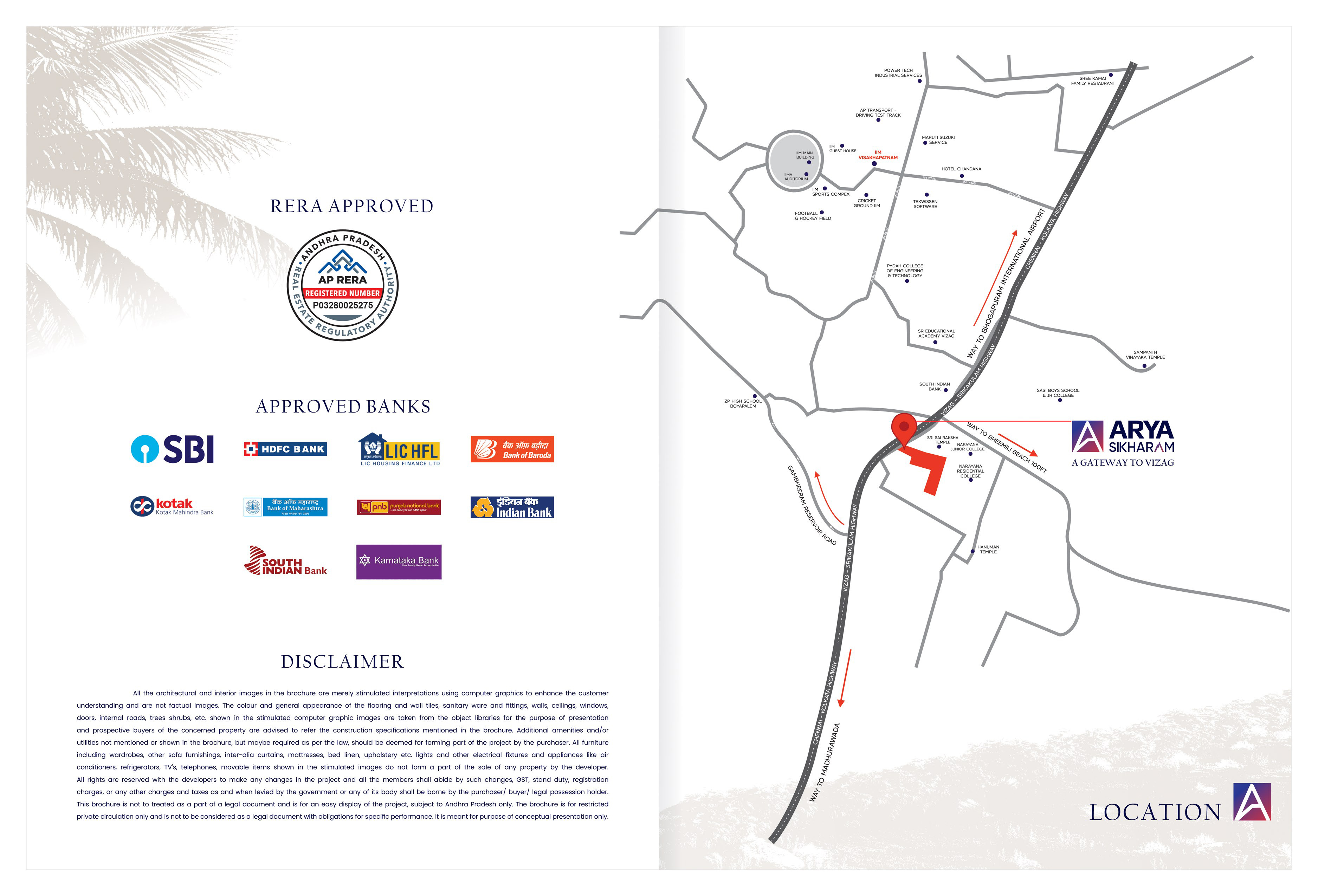 Arya Sikharam location map — Paradesipalem, Visakhapatnam